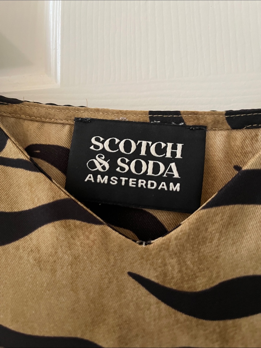 Scotch & Soda Tan and Black Zebra-Print Midi Slip Dress - Picture 2 of 3